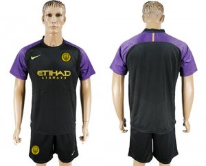 2017-18 Manchester City Black Goalkeeper Soccer Jersey