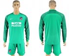 2017-18 Atletico Madrid Green Long Sleeve Goalkeeper Soccer Jersey