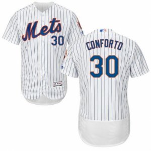 Men\'s Majestic New York Mets #30 Michael Conforto White Flexbase Authentic Collection MLB Jersey