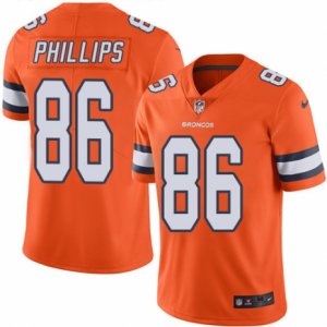 Mens Nike Denver Broncos #86 John Phillips Limited Orange Rush NFL Jersey