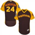 Mens Majestic San Diego Padres #24 Rickey Henderson Brown 2016 All-Star National League BP Authentic Collection Flex Base MLB Jersey