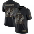 Nike Panthers #22 Christian McCaffrey Black Gold Vapor
