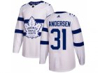 Men Adidas Toronto Maple Leafs #31 Frederik Andersen White Authentic 2018 Stadium Series Stitched NHL Jersey