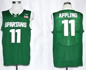 Michigan State Spartans #11 Keith Appling 11 College Football Basketball Authentic Jersey - Green