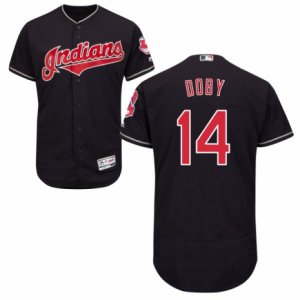 Men\'s Majestic Cleveland Indians #14 Larry Doby Navy Blue Flexbase Authentic Collection MLB Jersey