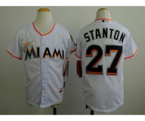 Youth mlb jerseys florida marlins #27 stanton white