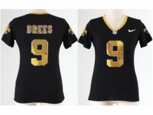 Nike Women New Orleans Saints #9 Drew Brees Black[Handwork Sequin lettering Fashion]