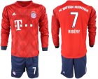 2018-19 Bayern Munich 7 RIBERY Home Long Sleeve Soccer Jersey