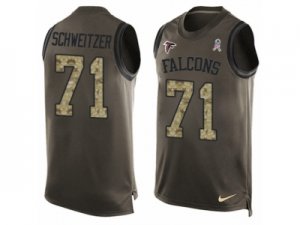 Men Nike Atlanta Falcons #71 Wes Schweitzer Limited Green Salute to Service Tank Top NFL Jersey