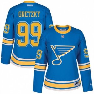 Womens Reebok St. Louis Blues #99 Wayne Gretzky Authentic Blue 2017 Winter Classic NHL Jersey