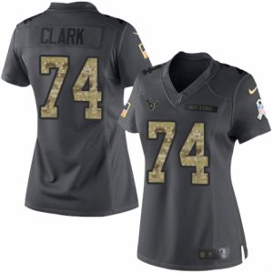 Women\'s Nike Houston Texans #74 Chris Clark Limited Black 2016 Salute to Service NFL Jersey