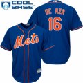 Men's Majestic New York Mets #16 Alejandro De Aza Authentic Royal Blue Alternate Home Cool Base MLB Jersey