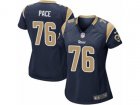 Women Nike Los Angeles Rams #76 Orlando Pace Game Navy Blue Team Color NFL Jersey