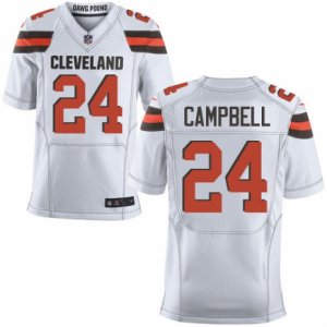 Mens Nike Cleveland Browns #24 Ibraheim Campbell Elite White NFL Jersey