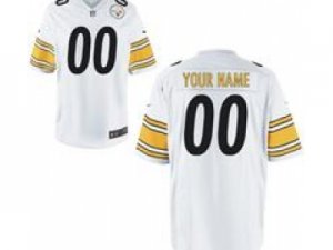 Men\'s Nike Pittsburgh Steelers Customized Game White Jerseys (S-4XL)