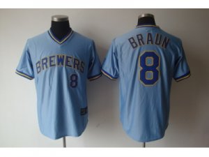 mlb jerseys milwaukee brewers #8 ryan braun lt.blue