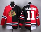 NHL Chicago Blackhawks #11 Andrew Desjardins Red&Black Split jerseys