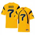 West Virginia Mountaineers #7 Will Grier Gold College Football Jersey