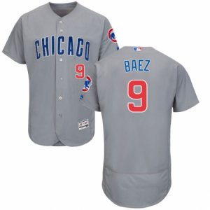 Men\'s Majestic Chicago Cubs #9 Javier Baez Grey Flexbase Authentic Collection MLB Jersey