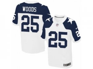 Mens Nike Dallas Cowboys #25 Xavier Woods Elite White Throwback Alternate NFL Jersey