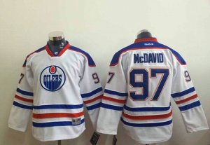 Youth NHL Edmonton Oilers #97 Connor McDavid White Stitched jerseys