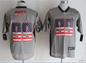 Nike Houston Texans #99 Watt Grey Jerseys(USA Flag Fashion Shadow Elite)