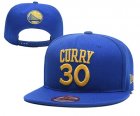 Warriors 30 Stephen Curry Blue Name & Number Adjustable Hat YD