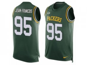 Mens Nike Green Bay Packers #95 Ricky Jean-Francois Limited Green Player Name & Number Tank Top NFL Jersey