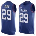 Mens Nike New York Giants #29 Nat Berhe Limited Royal Blue Player Name & Number Tank Top NFL Jersey