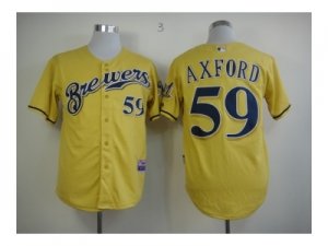 mlb jerseys milwaukee brewers #59 axford yellow[2013 new]