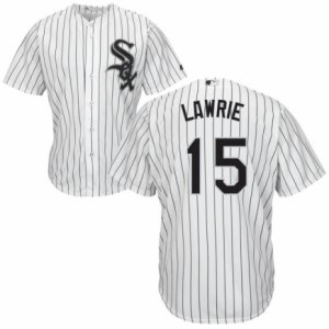 Men\'s Majestic Chicago White Sox #15 Brett Lawrie Replica White Home Cool Base MLB Jersey