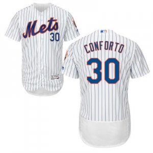 2016 Men New York Mets #30 Michael Conforto Majestic White Flexbase Authentic Collection Player Jersey