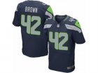 Mens Nike Seattle Seahawks #42 Arthur Brown Elite Steel Blue Team Color NFL Jersey