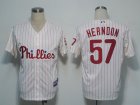 MLB Philadephia Phillies #57 Herndon white[red strip]Cool Base