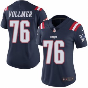 Women\'s Nike New England Patriots #76 Sebastian Vollmer Limited Navy Blue Rush NFL Jersey