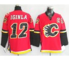 nhl calgary flames #12 iginla red