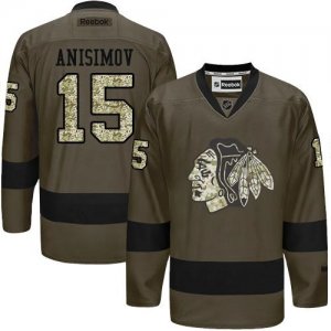 Chicago Blackhawks #15 Artem Anisimov Green Salute to Service Stitched NHL Jersey