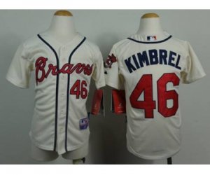 youth mlb jerseys atlanta braves #46 kimbrel cream