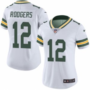 Women\'s Nike Green Bay Packers #12 Aaron Rodgers Limited White Rush NFL Jersey