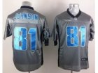 Nike NFL Detroit Lions #81 Calvin Johnson Grey Jerseys[Shadow Elite]