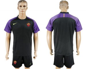 2017-18 Roma Black Goalkeeper Soccer Jersey