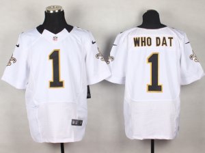 Nike New Orleans Saints #1 who dat white Jerseys(Elite)