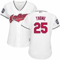 Womens Majestic Cleveland Indians #25 Jim Thome Authentic White Home 2016 World Series Bound Cool Base MLB Jersey