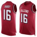 Mens Nike Atlanta Falcons #16 Justin Hardy Limited Red Player Name & Number Tank Top NFL Jersey