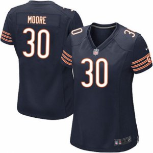 Women Nike Chicago Bears #30 D.J. Moore Navy Blue Team Color NFL Jersey