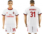 2017-18 AC Milan 31 ANTONELLI Away Soccer Jersey