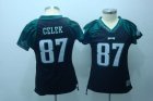 women philadelphia eagles #87 celek jerseys black