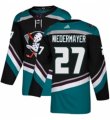 Mens Adidas Anaheim Ducks #27 Scott Niedermayer Authentic Black Teal Third NHL Jersey