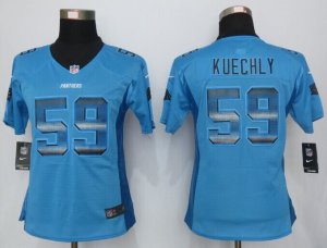 Women Nike Carolina Panthers #59 Kuechly Blue Strobe Jerseys