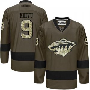 Minnesota Wild #9 Mikko Koivu Green Salute to Service Stitched NHL Jersey - å‰¯æœ¬